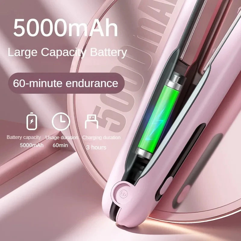 2 IN 1 Roller USB 5000mAh Max 200 Degree Portable Cordless Curler
