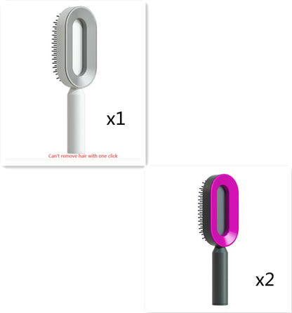 Self Cleaning Hair Brush For Women One-key Cleaning Hair Loss