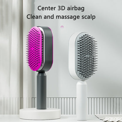 Self Cleaning Hair Brush For Women One-key Cleaning Hair Loss