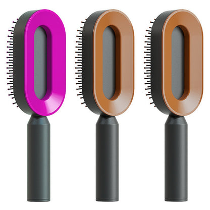 Self Cleaning Hair Brush For Women One-key Cleaning Hair Loss